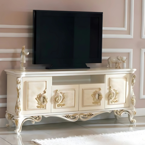 Vismaya Furniture Classic Wooden Luxury Handcrafted Stylish TV Cabinet TVCB-014